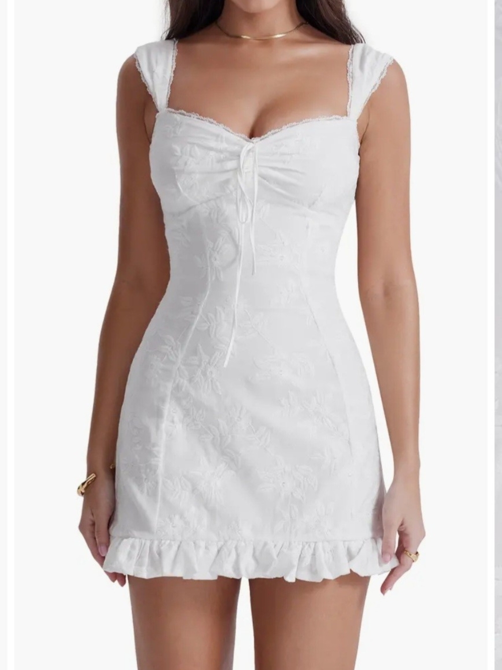 House Of CB Odessa Embroidered White Mini Dress